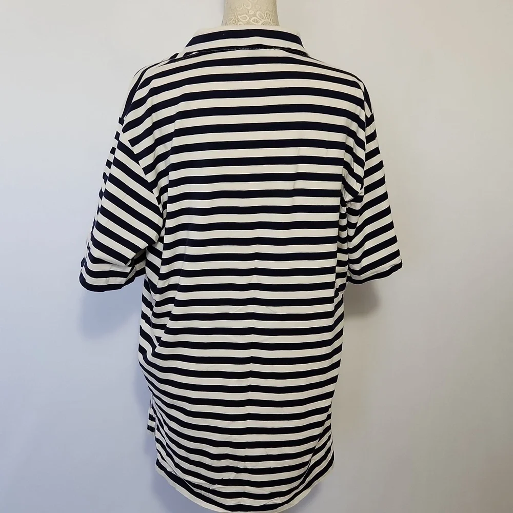 Polo Ralph Lauren Men's Size M Blue White Short Sleeve Golf Sailing Rugby Shirt